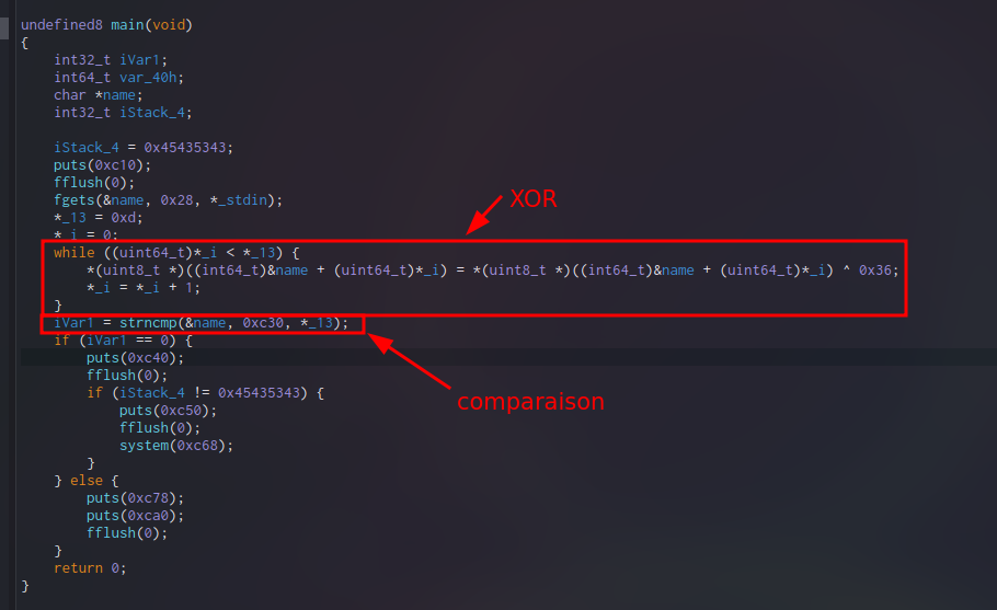 xor + strcmp